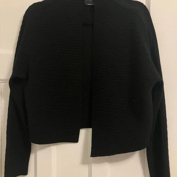 Babaton Black Open-Front Ribbed Cardigan - Picture 2 of 3